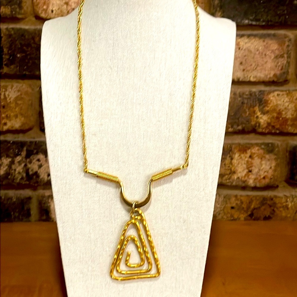 Gold Triangular Pendant Necklace - Women Jewelry